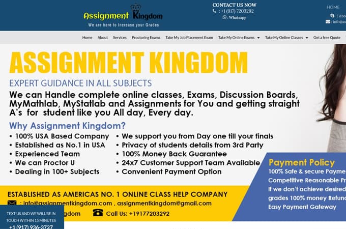 AssignmentKingdom.com screenshot.