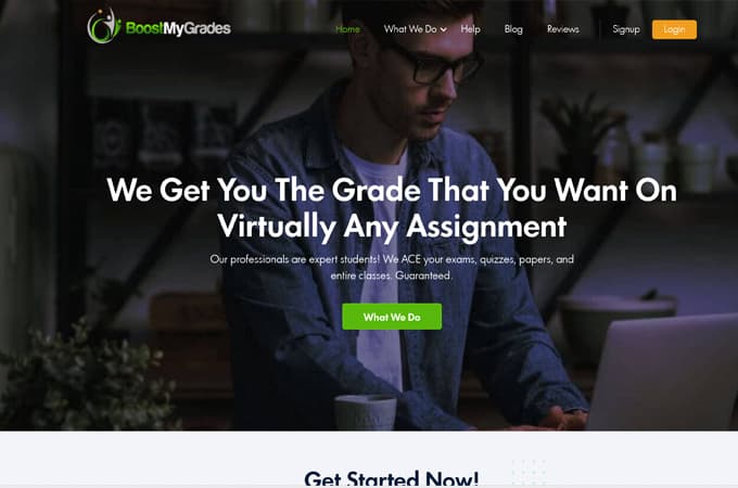 boostmygrade.com screenshot.